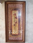 Cuadro con marco de madera decorado con texturas y goma arábiga